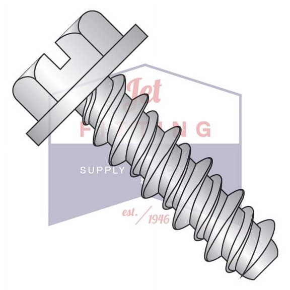 6-19 x 3/8" High Low Style Thread Forming Screws | Slotted | Hex Washers Head | 18-8 Stainless Steel (Quantity: 5000)