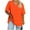 Orange, variant on Pitauce Womens Plus Size V-Neck T-Shirts Summer Oversized Blouses Short Sleeve Drop Shoulder Tees Casual Loose Tunic Tops S-5XL