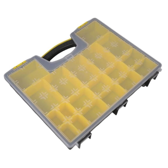CEORPER Lightweight Plastic Tool Case With Multiple Compartments And Easy Pulling Handle