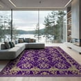 thumbnail image 2 of ODIKA 8'x10' Washable Area Rug Durable, Non-Slip Horror Bat Gothic Damask Motif Vintage Filigree Scroll Ornamental for Living Room, Under Sectional, Family, 2 of 7