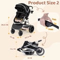 thumbnail image 2 of babyeap Baby Stroller,2 in 1 Lightweight Travel Stroller,Compact Foldable Stroller for Toddler with Reversible,Black, 2 of 12