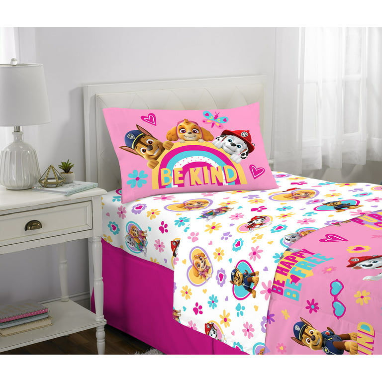 PAW Patrol Kids Pink Twin Bed-in-a-Bag Set with Bonus Tote, Pink
