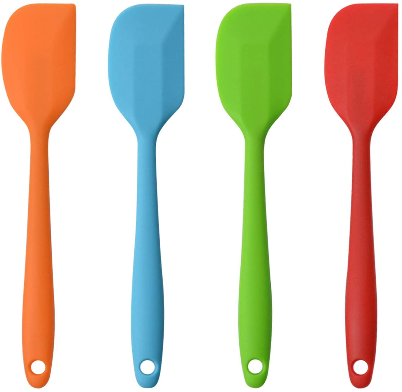 Set of 4 500°F Heat Resistant Seamless Rubber Spatulas with Stainless Steel Core Kitchen Utensils Non-Stick for Cooking Baking and Mixing MOACC Silicone Spatula 