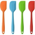 thumbnail image 1 of Silicone Spatula - 500°F Heat Resistant Seamless Rubber Spatulas with Stainless Steel Core Kitchen Utensils Non-Stick for Cooking, Baking and Mixing, Set of 4, 1 of 6