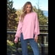 thumbnail image 5 of Sudaderas de Gran Tamaño para Mujer, Cuello Redondo, Larga, Informales, Holgadas, con Abertura, Otoño 2025 Rosa L, 5 of 8