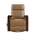 thumbnail image 4 of OakvillePark Vexa Faux Leather Swivel Glider Reclining Chair with Wooded Arms, Camel, 4 of 14