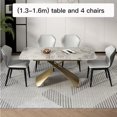 thumbnail image 1 of Light Luxury Lifting Dining Table Transformer Table For Living Room Foldable Table With 4 Chairs Kitchen Furniture Set My Lux Decor Round, 1 of 13