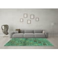 thumbnail image 3 of Ahgly Company Machine Washable Indoor Rectangle Abstract Turquoise Blue Contemporary Area Rugs, 5' x 7', 3 of 4