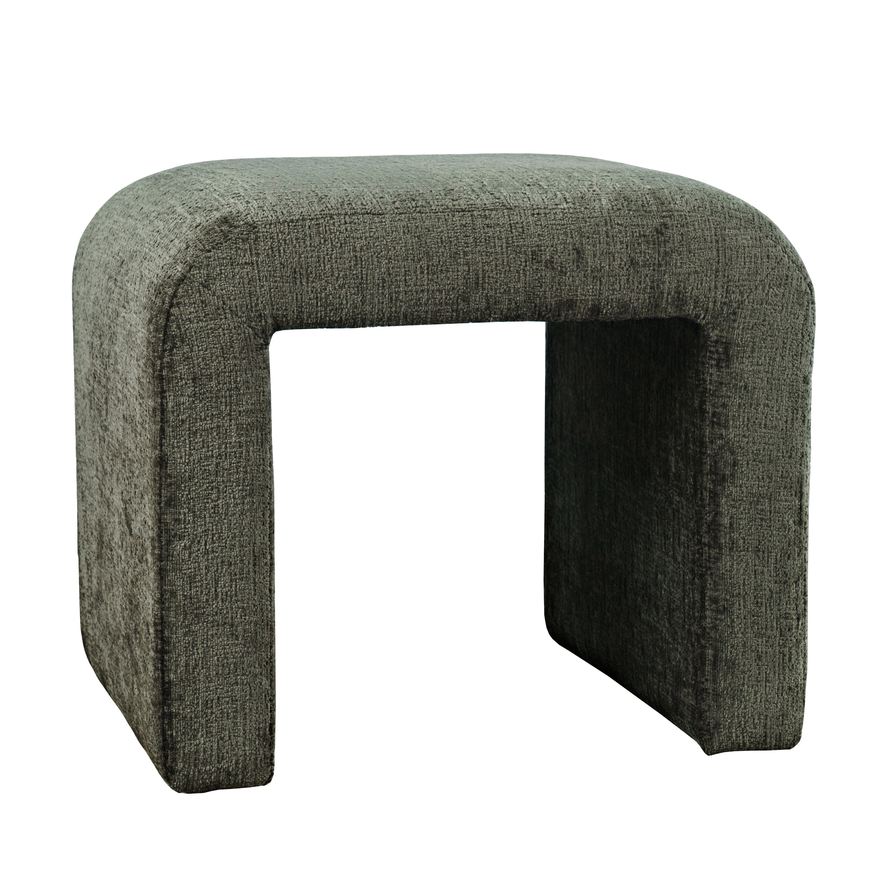 Jofran Sophia Modern Luxury Curved Upholstered Jacquard Petite Ottoman Bench - Set of 2