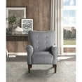 thumbnail image 5 of Lexicon Kyrie Solid Wood and Velvet Upholstered Accent Chair in Dark Gray, 5 of 6