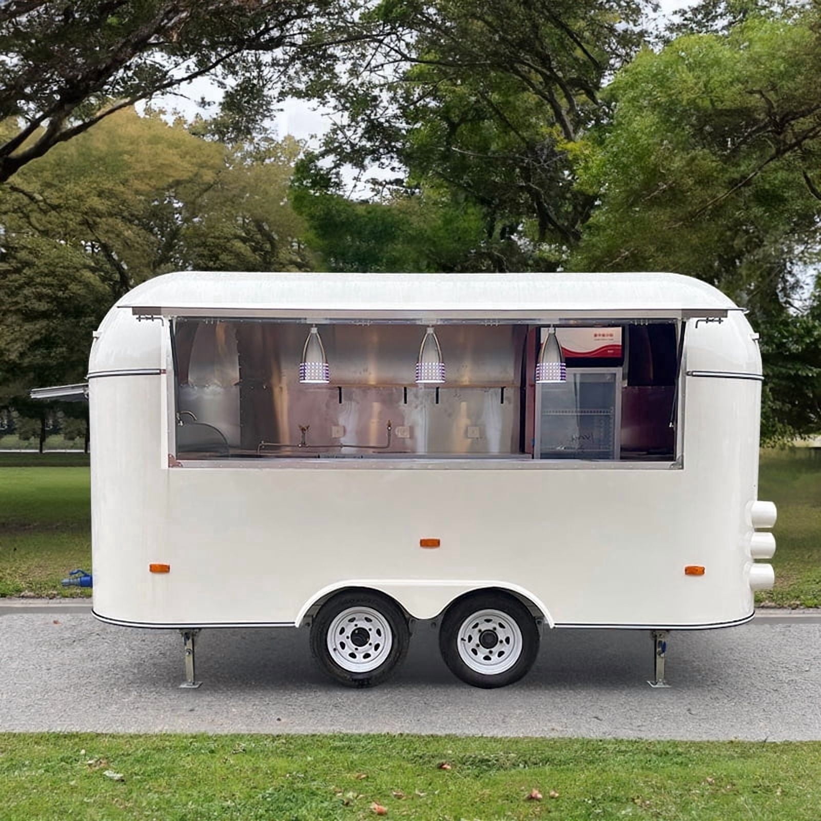 BELYOO Heavy Duty Mobile Food Vending Cart with Stainless Steel Commercial Build