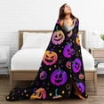 thumbnail image 5 of ZICANCN Throw Blanket Neon Pumpkin Autumn Fantasy , Couch Ultra Soft Micro Fleece Sofa Bed Camping Travel Blanket for Adults, 60"x50", 5 of 8