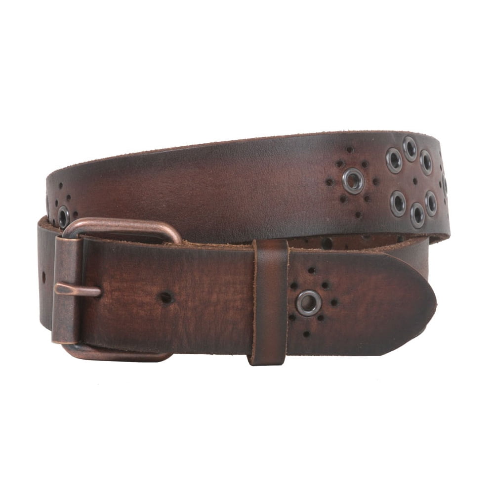 Snap On Oil Tanned Rustic Full Grain Leather Belt With Grommets ...