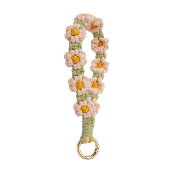 CCOCC Keychain Wristlet,Handcrafted Stylish Daisy Elements Wrist Lanyard,Comfortable Key Organizer
