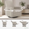thumbnail image 6 of Evolur Harlow Deluxe Upholstered Plush Seating Glider Swivel, Power Recliner with USB Port, Greenguard Gold Certified, Glider Chair for Nursery, Tan, 6 of 8