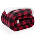 thumbnail image 3 of Manta BEDELITE Sherpa de forro polar rojo negro 127 x 152 cm, 3 of 7