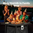 thumbnail image 5 of 28" Gas Fire Pits Table 2 in 1 Propane Fire Pit W/ Lid and Lava Rock for Outside, 50,000 BTU, Black, 5 of 7