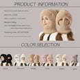 thumbnail image 3 of Women’s Thermal Knit Hood, 3 in 1 Lined Winter Hat, 3-in-1 Beanie Hat with Scarf and Mask for Women Windproof(Beige), 3 of 7