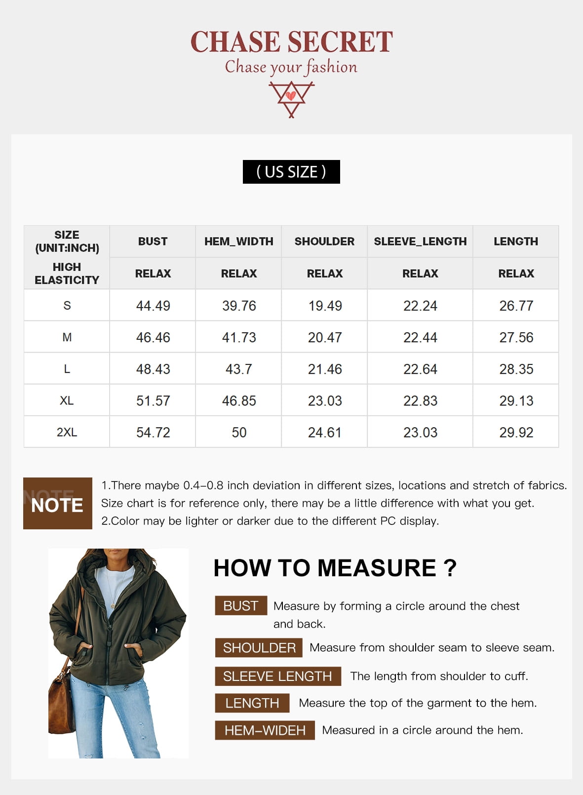 Hooded Puffer Jacket for Women with Full Zipper Drawstring Winter Cropped Coat with Pockets Petite
