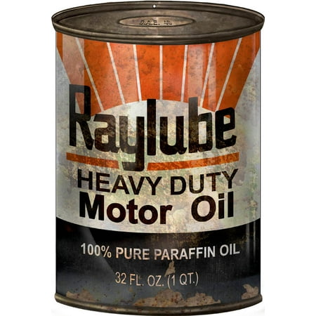 - Reproduction Raylube Motor Oil Can Cutout Sign 7 1/4