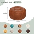 thumbnail image 3 of Thgonwid 21.7*13.7 inch Indoor Vegan Leather Pouf, Light Brown (Comes with No Filler), 3 of 7