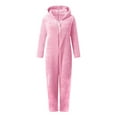 thumbnail image 5 of YunPes Girls Boys Fleece Jumpsuits Cute Christmas Halloween Onesie Solid Zipper Warm Sherp𝐚 Cute Bear Hooded Romper for Kids, 5 of 5