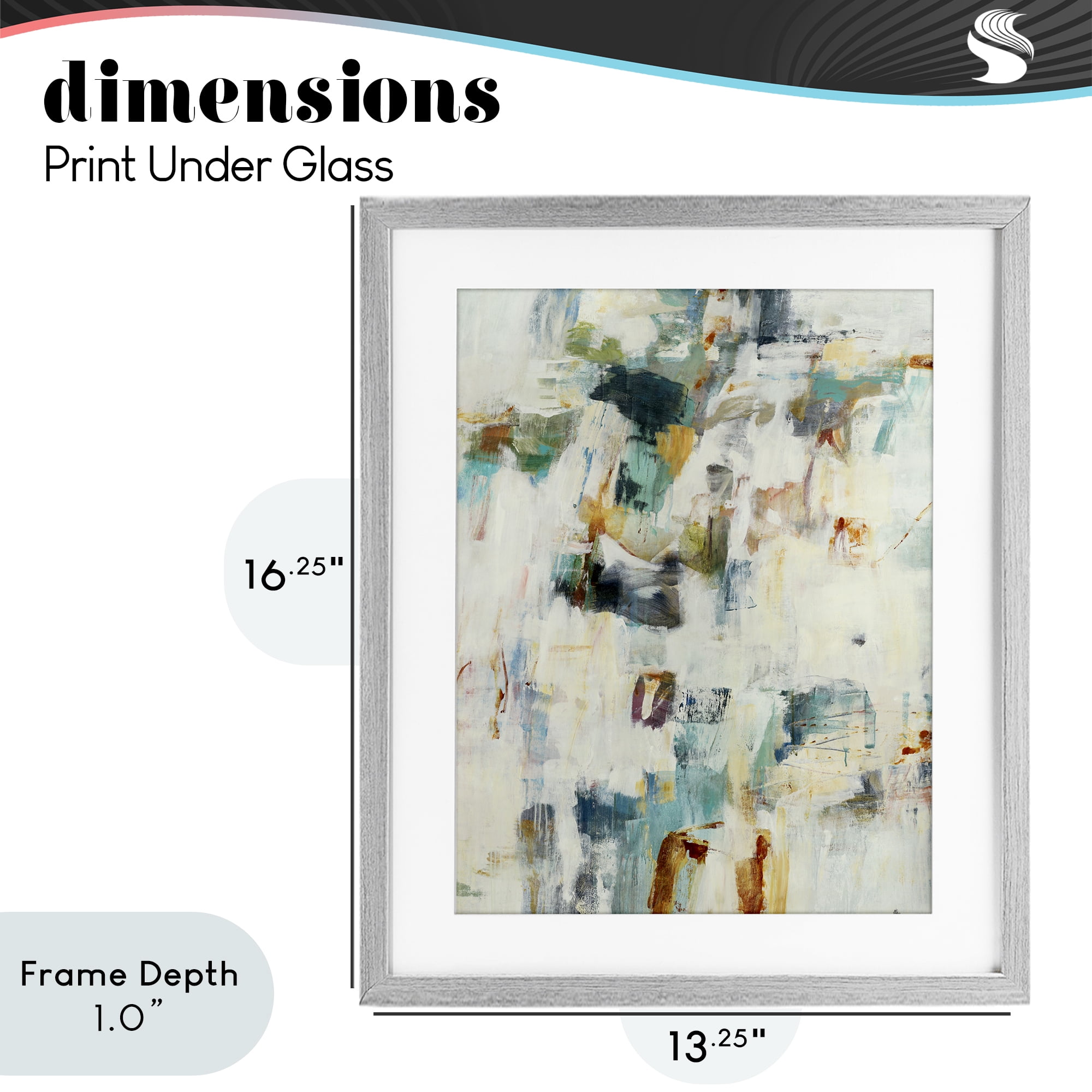 Stupell Industries Expressive Chaos Layers Gray Framed Print Under Glass, design by Lisa Ridgers