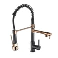 thumbnail image 1 of Black Rose Gold Kitchen Faucet, Nickel Brushed Spring Pull Down Faucets, 2 Functions Stream Spray Hot And Cold Water Mixer Taps ,Easy to Install, 1 of 5