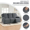 thumbnail image 3 of Timeles Recliner Covers, Stretch Reclining Chair Covers, Recliner Sofa Slipcovers Stripe Jacquard Recliner Couch Covers Furniture Protector Covers for Pet Kid (3 Seater, Gray), 3 of 7