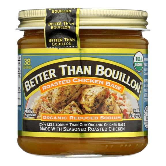 Better Than Bouillon Organic Reduced Sodium Roasted Chicken Base, 8 Ounce -- 6 per case.