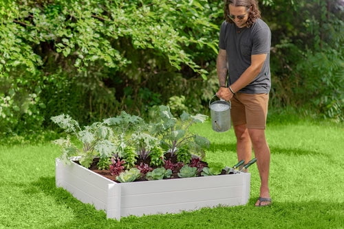 Vita Classic 48"L x 48"W x 11"H Vinyl Hudson Raised Garden Bed, White, VA68237