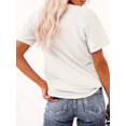 thumbnail image 4 of Women's Elegant Crew Neck T-Shirt with "I'm Nice Pero No Te Pases" Slogan Print - Polyester Blend Knit Fabric, Medium Stretch, Short Sleeve Casual Tee for All Seasons, 4 of 6