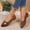 Brown, variant on Women's Pointed Toe Slip-On Low Block Heel Flats, Square Rhinestone Decor Suede Casual Footwear, Dual Neutral Tone Office Daily Light Dress Shoes(Black,5.5)