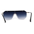 thumbnail image 2 of Mens Luxury Flat Top Shield Robotic Mob Metal Rim Sunglasses Gold Navy, 2 of 4