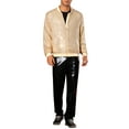 thumbnail image 2 of INSPIRE CHIC Sequin Varsity Jacket for Men's 70s Disco Zipper Party Glitter Shiny Bomber Jackets XL Golden, 2 of 4