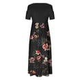 thumbnail image 4 of SMihono Robe Maxi Bohème d'Été pour Femmes Grande Taille Décontractée Col en V Sans Manches Bandage Rayé Imprimé Ample Robe Longue de Plage, 4 of 4