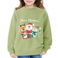 thumbnail image 3 of JLMSPLWG Christmas T-shirts for Family Christmas Long Sleeve Shirts Christmas Shirts Funny Girls' Sweatshirts Girls Black Top 3t Clothes for Girls, Light Green 7-8 Years, 3 of 6