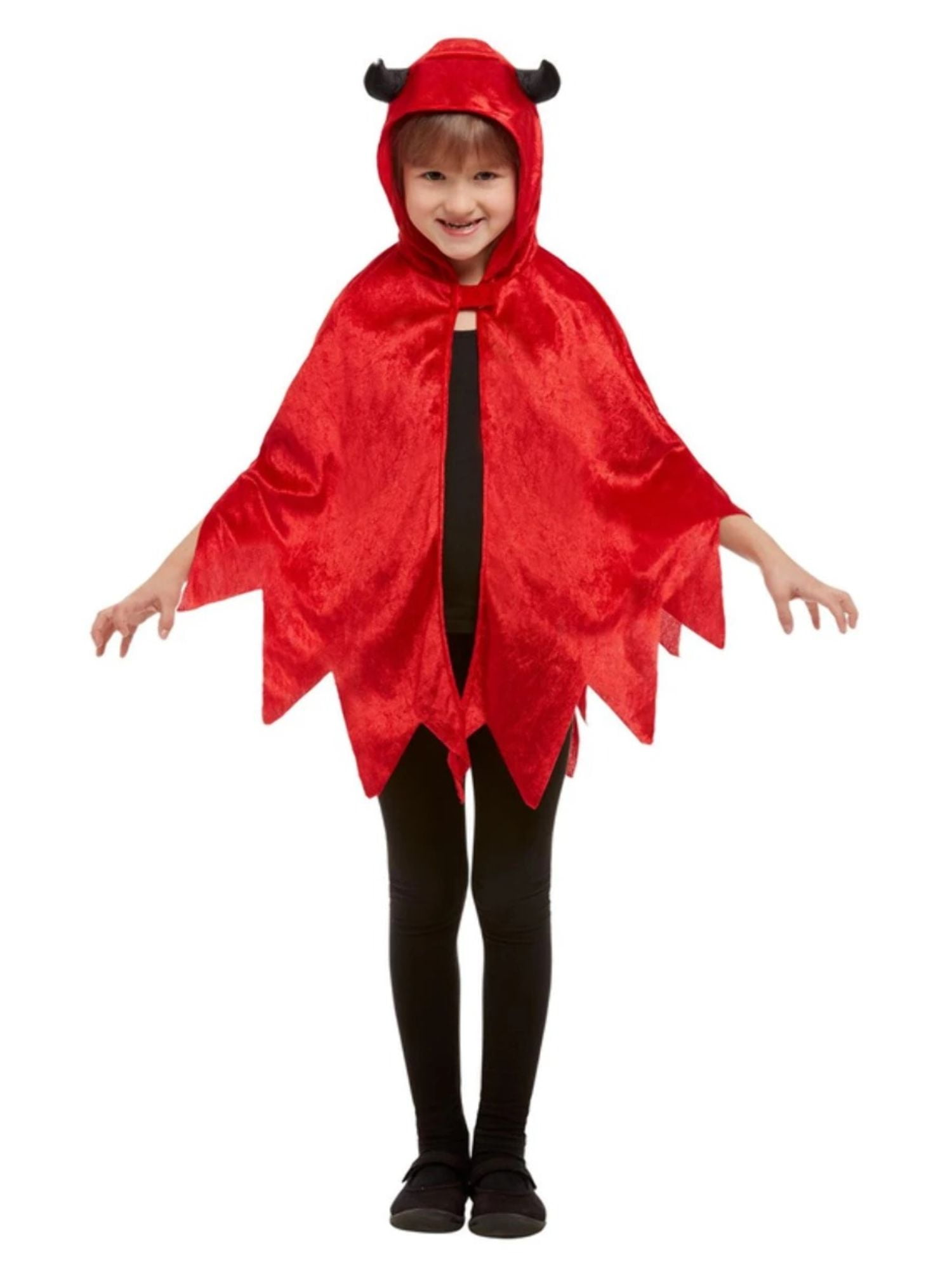 Halloween Red Childrens Devil Cape Fancy Dress Kids Accessory One Size Outfit 