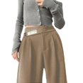thumbnail image 5 of Sngxgn Pants for Women High Waisted Pants Drawstring Elastic Casual Pants Work(Coffee,XXXL), 5 of 9