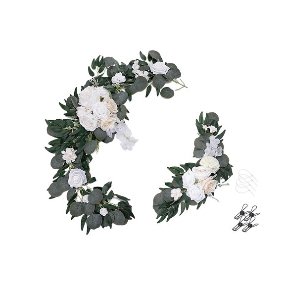 Yinkuu Wedding Arch Flower Ceremony Backdrop Reception Realistic Long-lasting Plastic Real Touch Easy To Use Floral Swag