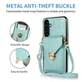 thumbnail image 5 of ELEHOLD Crossbody Wallet Case for Samsung Galaxy S23 FE,Back Credit Card Holder Metal Snap Luxury Purse Case with Shoulder Strap for Women Girls for Samsung Galaxy S23 FE,Green, 5 of 6