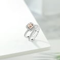 thumbnail image 5 of Gem Stone King 925 Sterling Silver Cushion Peach Morganite and Moissanite Wedding Engagement Ring Band Bridal Set for Women (1.34 Cttw, Gemstone Birthstone, Available in Size 5, 6, 7, 8, 9), 5 of 6