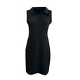 thumbnail image 4 of IROINNID Sheath Dress For Women Fashion Summer Button Stand Gorgeous Solid Sleeveless Mini Dress V-Neck Short Dress, 4 of 5