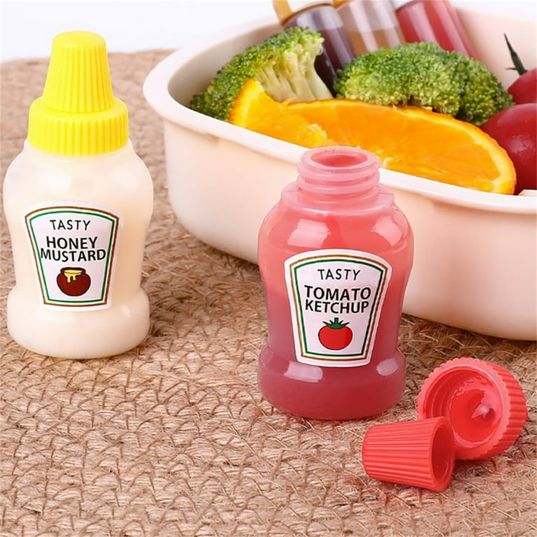1 Pcs Mini Ketchup Bottles Condiment Squeeze Bottle Plastic Portable Containers Bottle for Adults Office Lunchbox Picnic Oil Soy Sauce Honey Salad