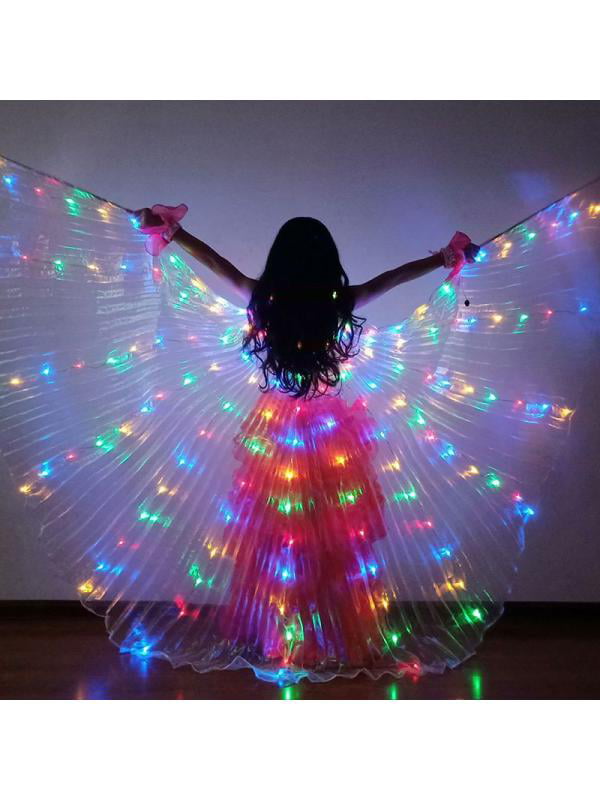 Egypt Shiny Dance Wings Butterfly Light Up Dress Wings Girl Costume Props 
