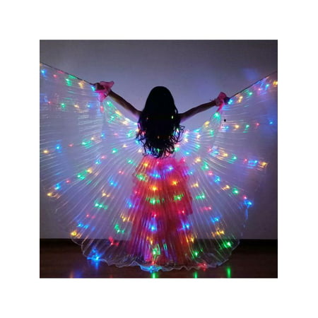 Girls Kids Children's LED Isis Wings Belly Dance Light Show Costume Egyptian Wings Cloak