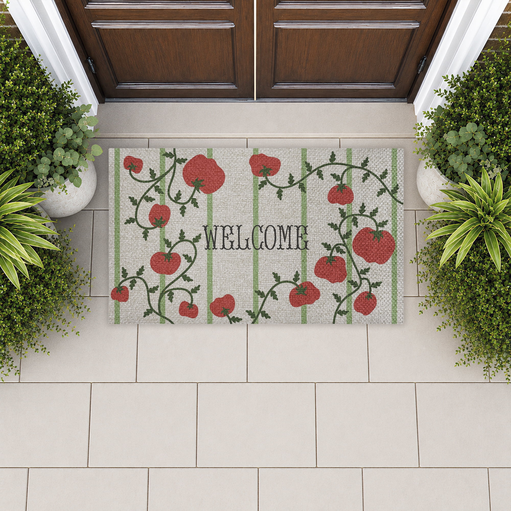 Stupell Industries Welcoming Garden Tomatoes Printed Outdoor Imitation Sisal Floor Mat, design by Lil' Rue