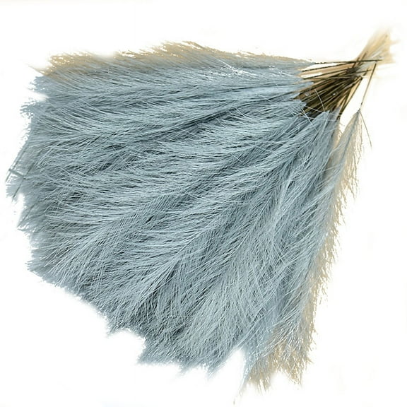 Artificial Pampas Bouquet Artificial Pampas Grass 16.9 Inch Pampas Grass Boho Decor Flower Gray Cyan