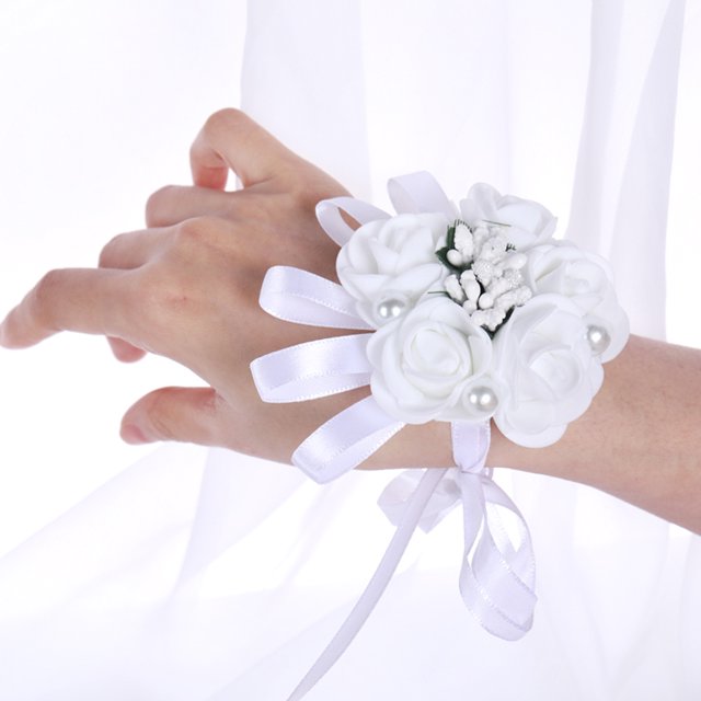Flor de mano para novia, 1 pieza, estilo coreano, hermoso ramillete de muñeca, flor de mano, artesanía excepcional