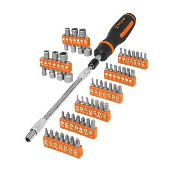 Juego de Desarmador Truper Tipo Matraca 58 Piezas